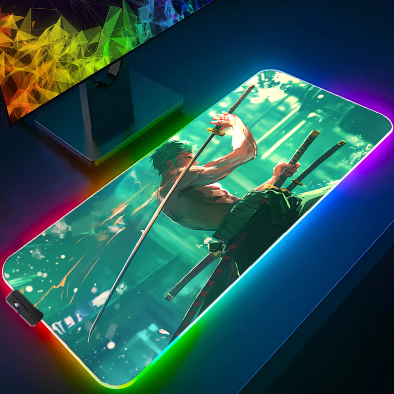 ONE PIECE Zoro Mouse Pad RGB G - Gaming Accessories Led 评论和价格