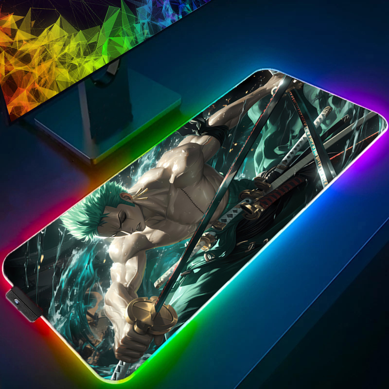 ONE PIECE Zoro Mouse Pad RGB G - Gaming Accessories Led 评论和价格
